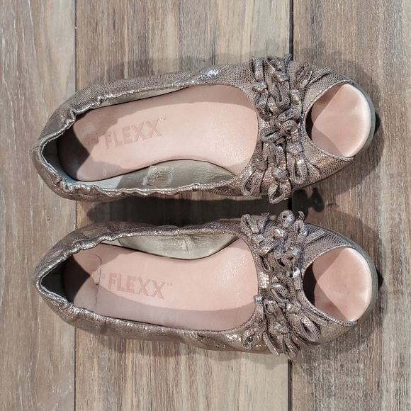 The FLEXX Womens Comfort Metallic wedge shoes Loafer sz 7 - Picture 4 of 10